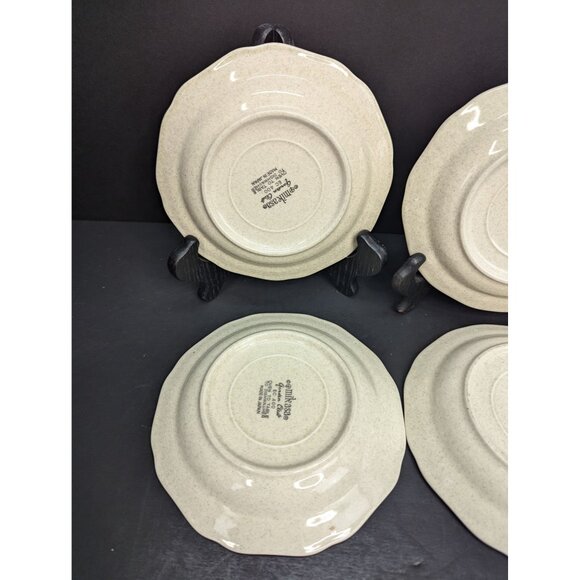 Mikasa Garden Club EC 400 Beige Brown Rim 6 1/4" Saucer Replacement Set of 4 - Picture 6 of 9